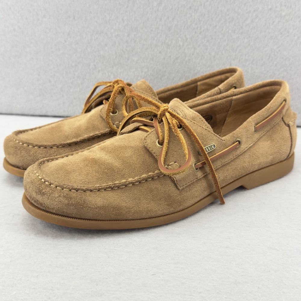 Fossil Men's Suede Leather Boat Shoes Loafers Tan‎ Size 11